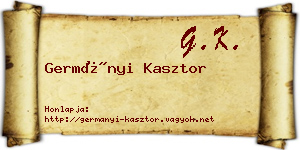 Germányi Kasztor névjegykártya